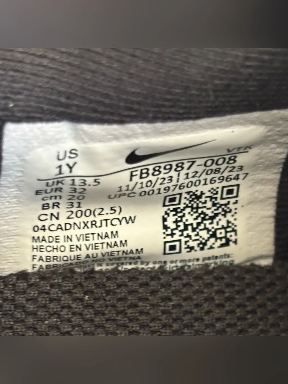Nike Youth Air Max Dn GS Black Smoke Grey Shoes FB8987-008 Size 1Y